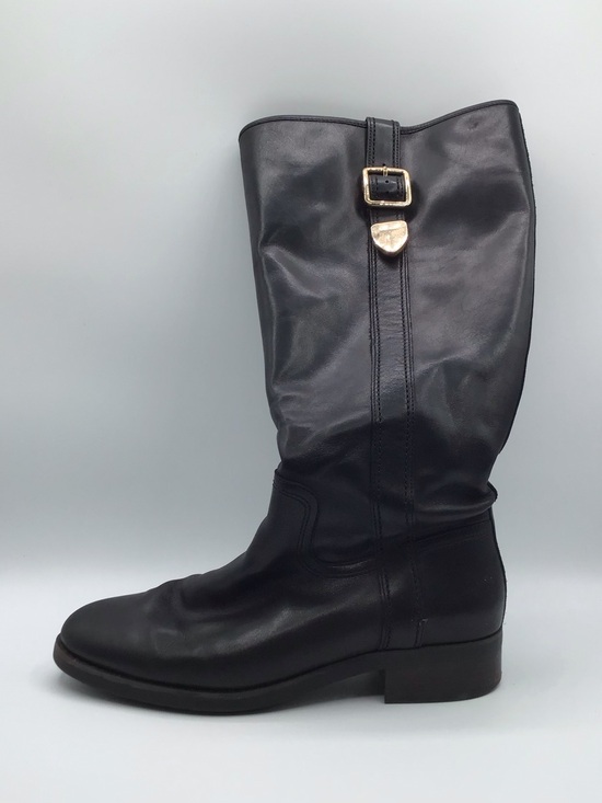 Coach Shoes - Coach Easton Black Leather Knee High Boots Womens Size 7.5 B Buckle Detail